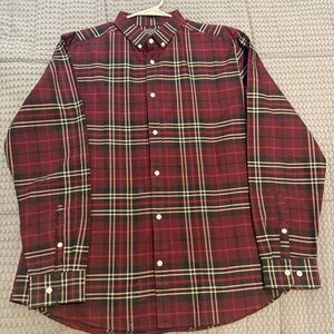 H&M Men's Red and Black Plaid Button Down Shirt XL